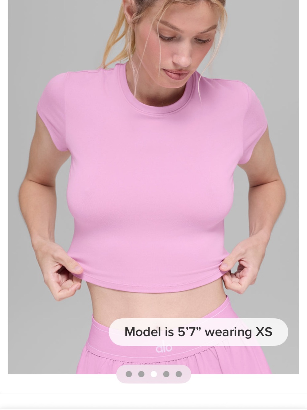 ALO Yoga Light Pink Cropped Tee